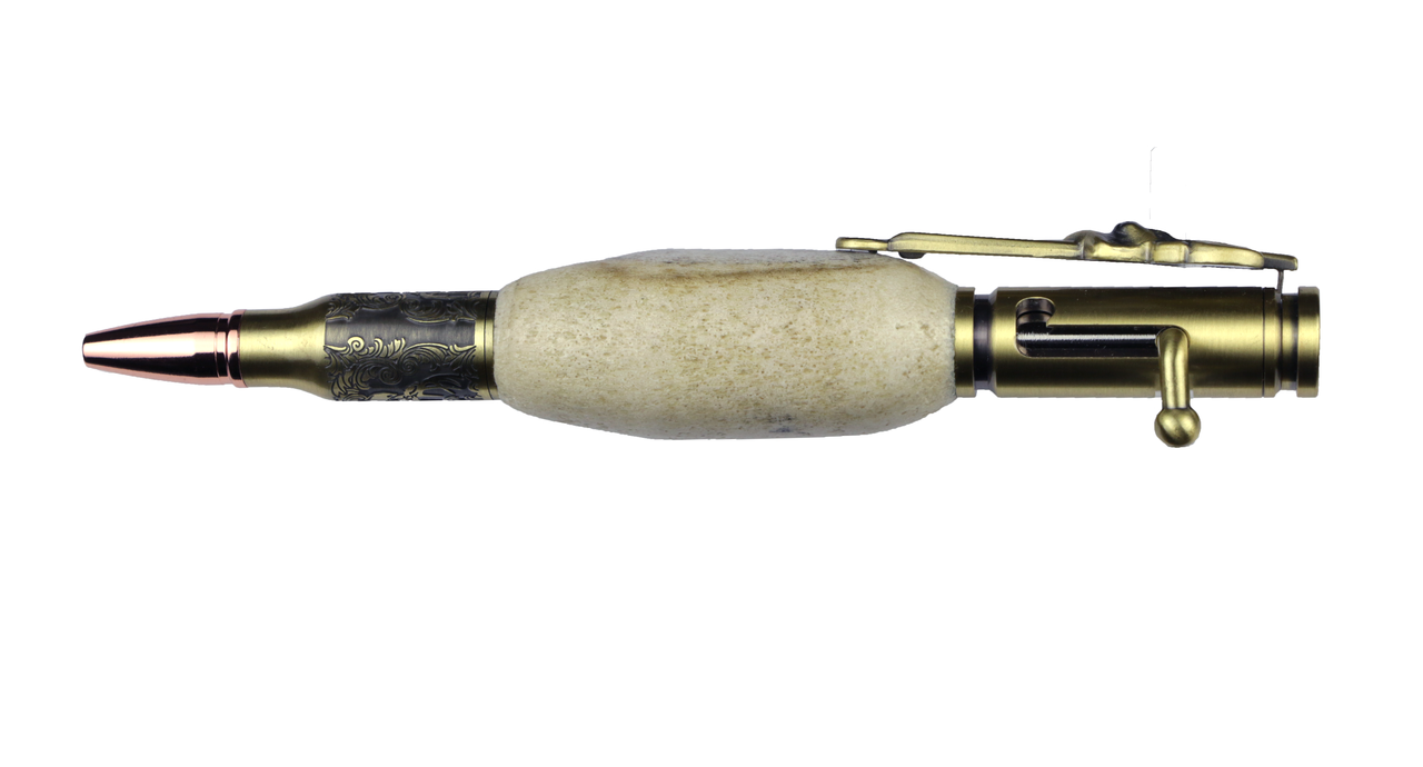 Buck Bolt Action Antler Pen - Gold